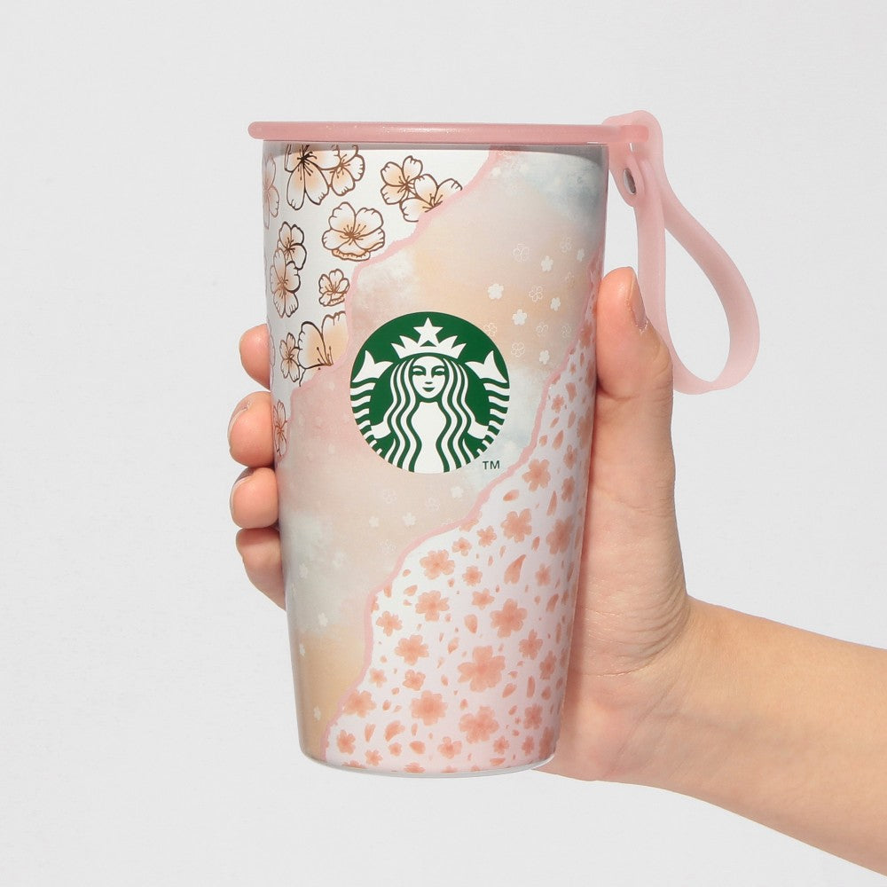 Starbucks Japan SAKURA 2025 Strap Cup Shape Stainless Bottle Layered 355ml