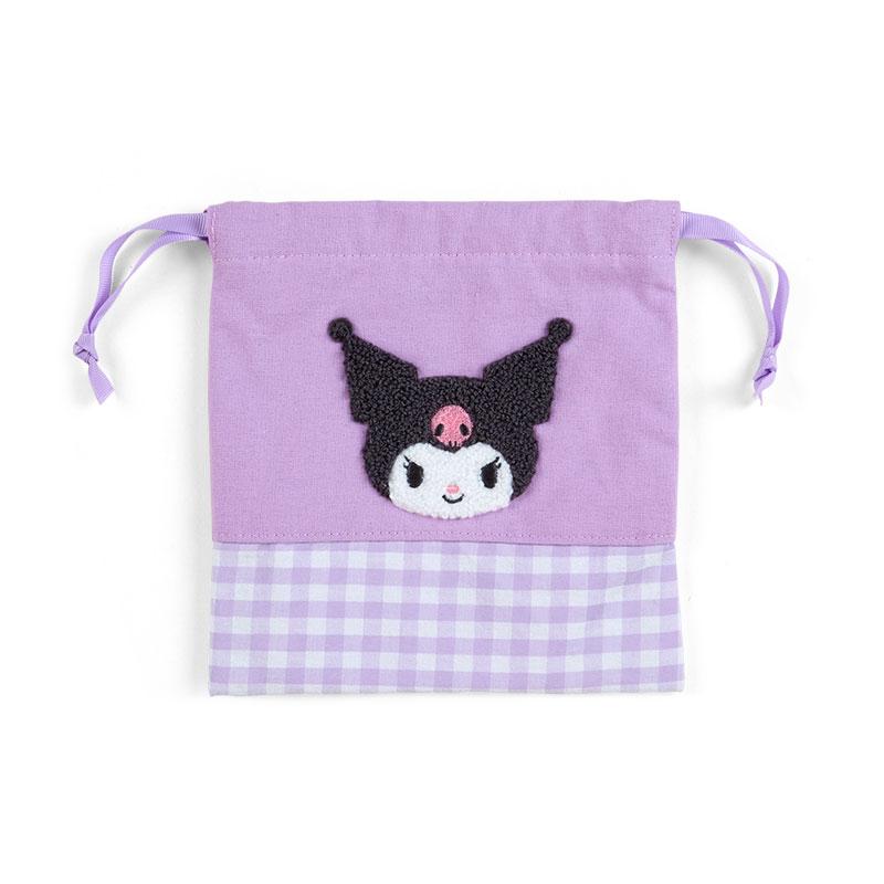 Kuromi Drawstring Pouch Sagara Embroidery Purple Sanrio Japan