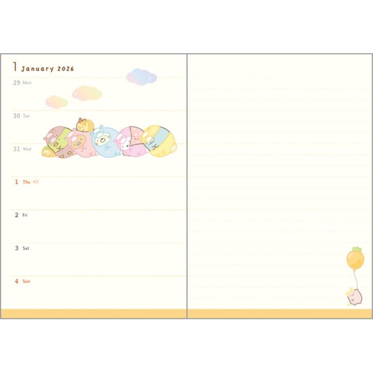 Sumikko Gurashi 2026 Schedule Book B6 Weekly Eto Zodiac Horse San-X Japan