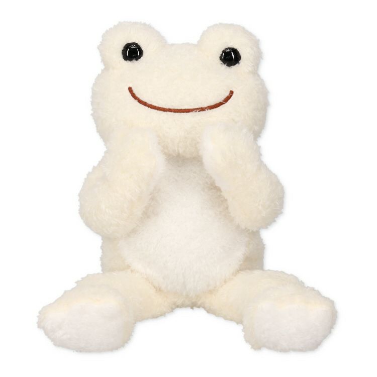 Pickles the Frog Posing Plush Doll Fluff White Rainbow Color Japan 2024