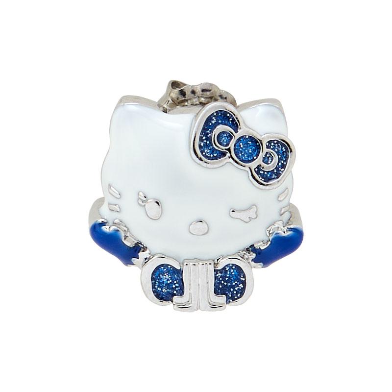 Hello Kitty 50th Anniversary LANVIN en Bleu Piercing Earring Blue Sanrio Japan