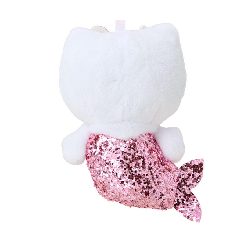 Hello Kitty Glitter Plush Mascot Holder Keychain Mermaid Pink Sanrio Japan 2025