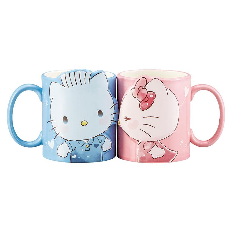 Hello Kitty & Dear Daniel Kiss Pair Mug Cup Sanrio Japan 2024