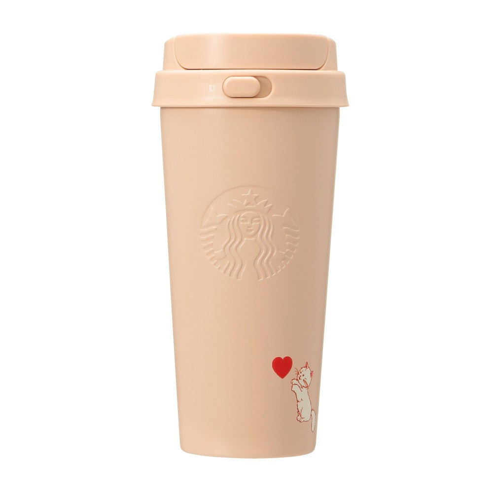 Starbucks Japan Valentine's 2025 Stainless TOGO Bottle 473ml Cat Heart Tumbler