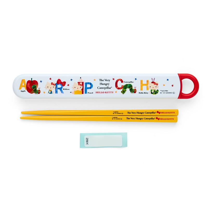 Hello Kitty & The Very Hungry Caterpillar Chopsticks with Case Sanrio Japan 2024