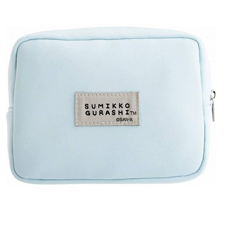 Sumikko Gurashi Square Pouch Applique Blue Okiniiri San-X Japan 2025