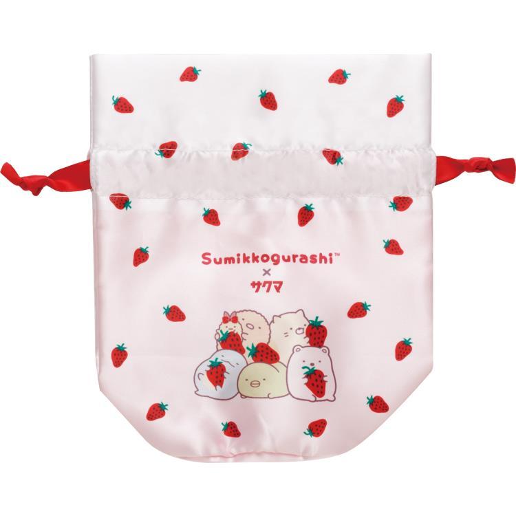 Sumikko Gurashi Drawstring Pouch Strawberry Milk Candy Sakuma San-X Japan 2024