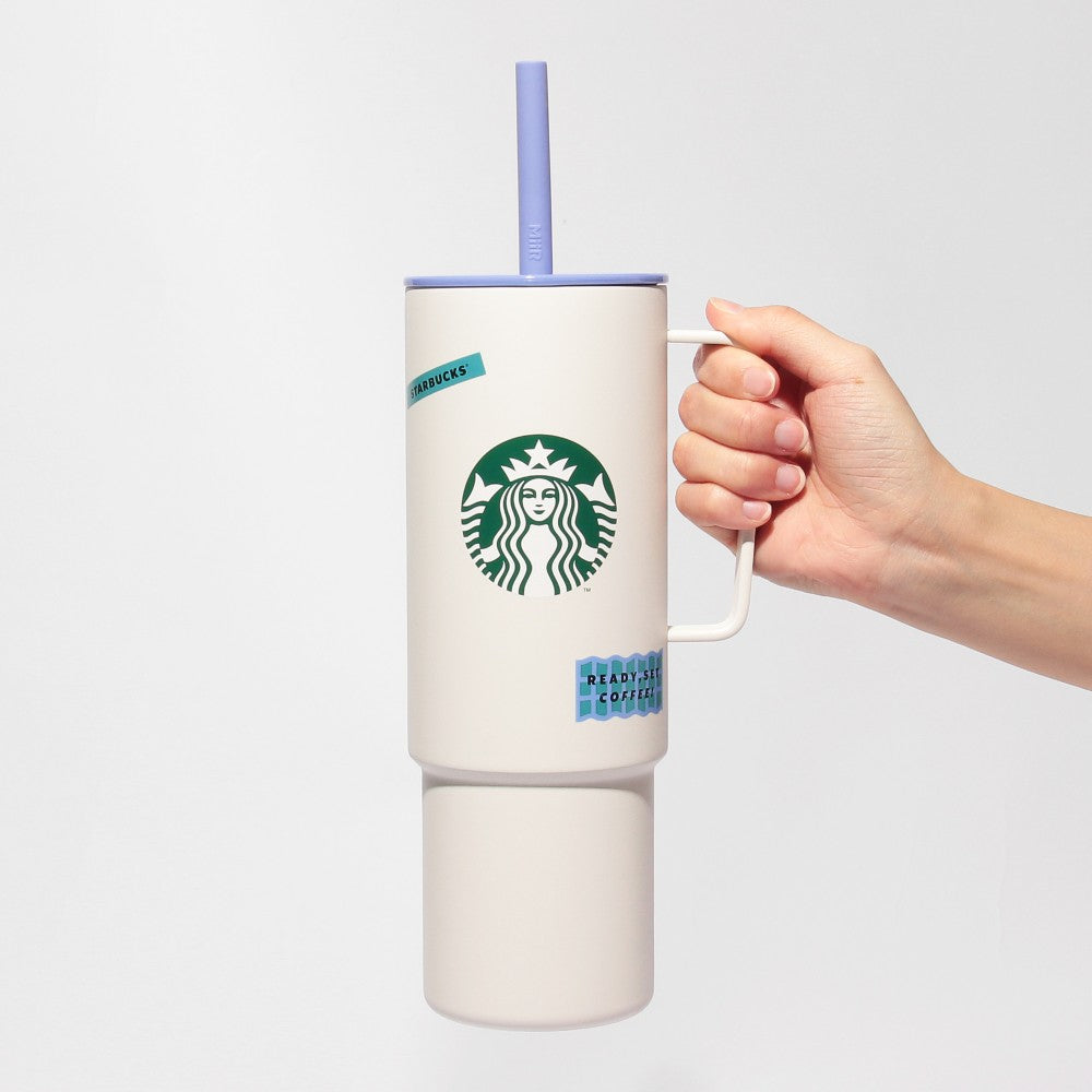 Stainless Cold Cup Straw Tumbler with Handle MiiR White 932ml Starbucks Japan