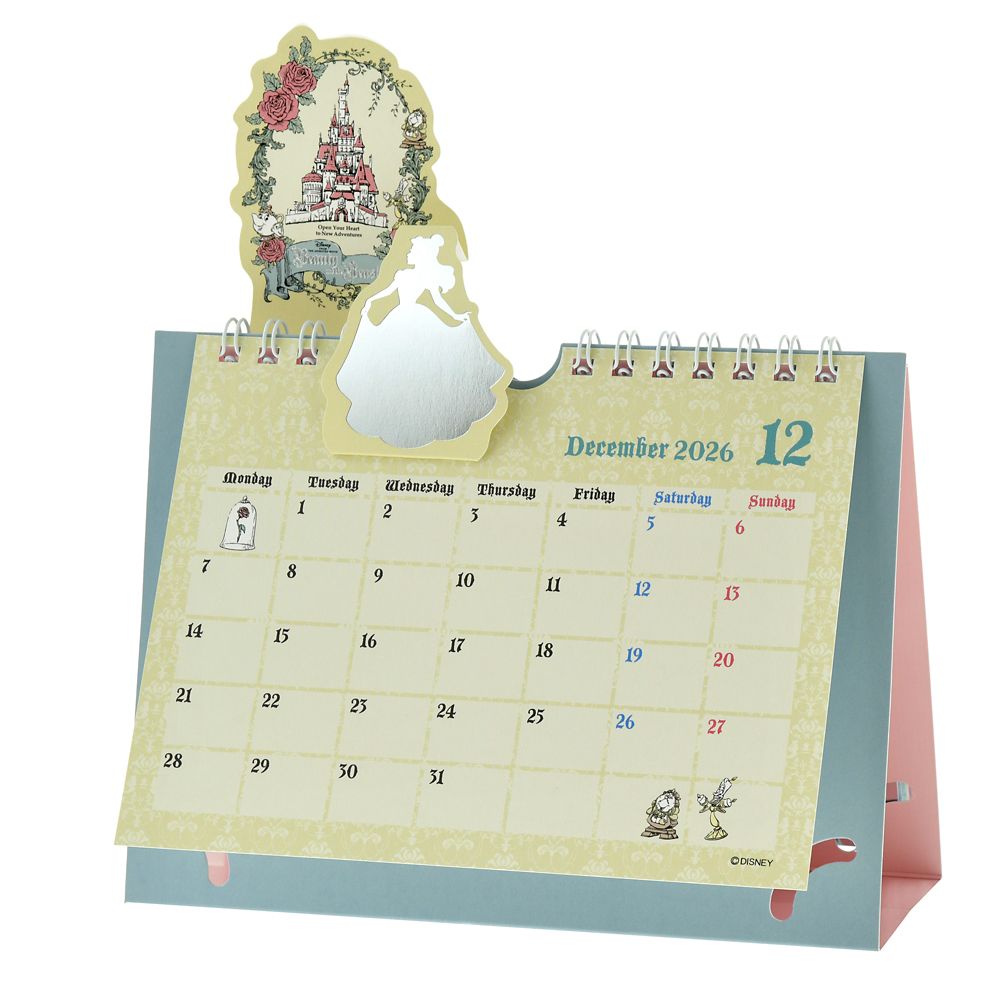 Disney Princess Calendar Desktop 2026 Pop Up Metallic Disney Store Japan