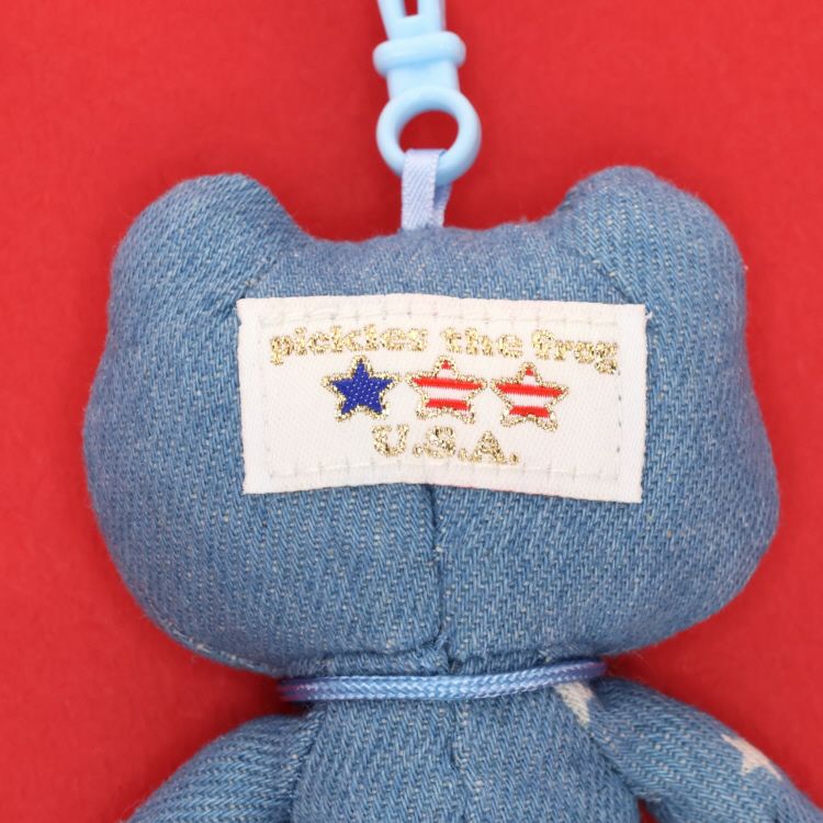 Pickles the Frog Plush Keychain USA Jeans Light Blue Japan