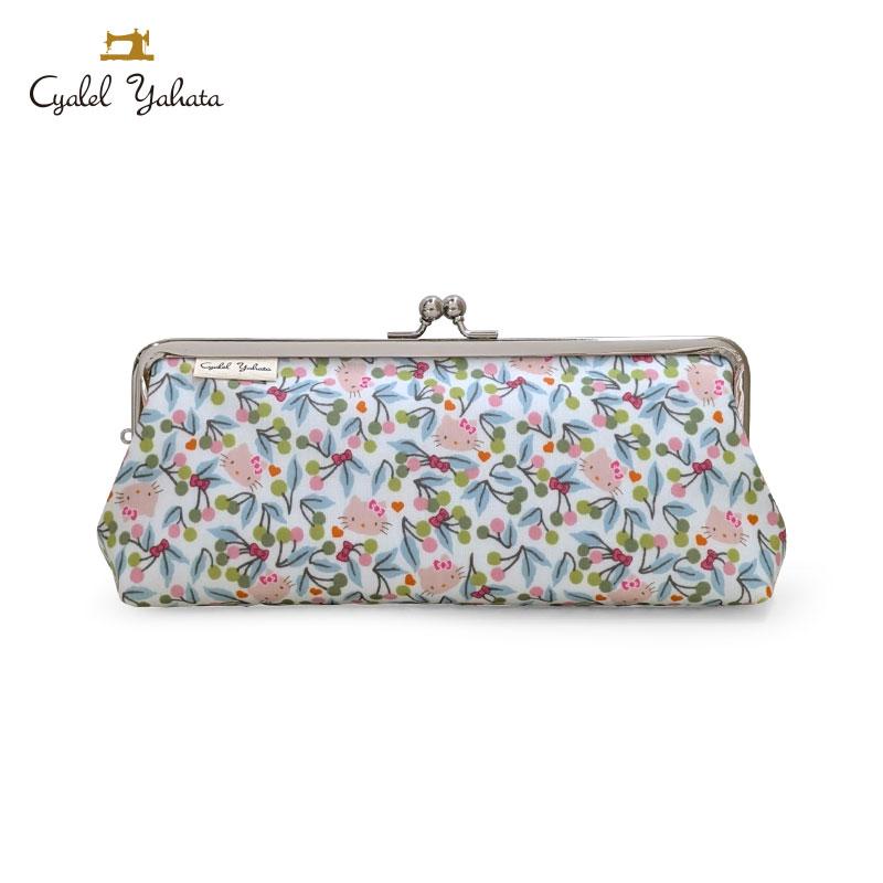 Hello Kitty Liberty Fabrics Clasp Pen Case Pencil Pouch Light Blue Sanrio Japan