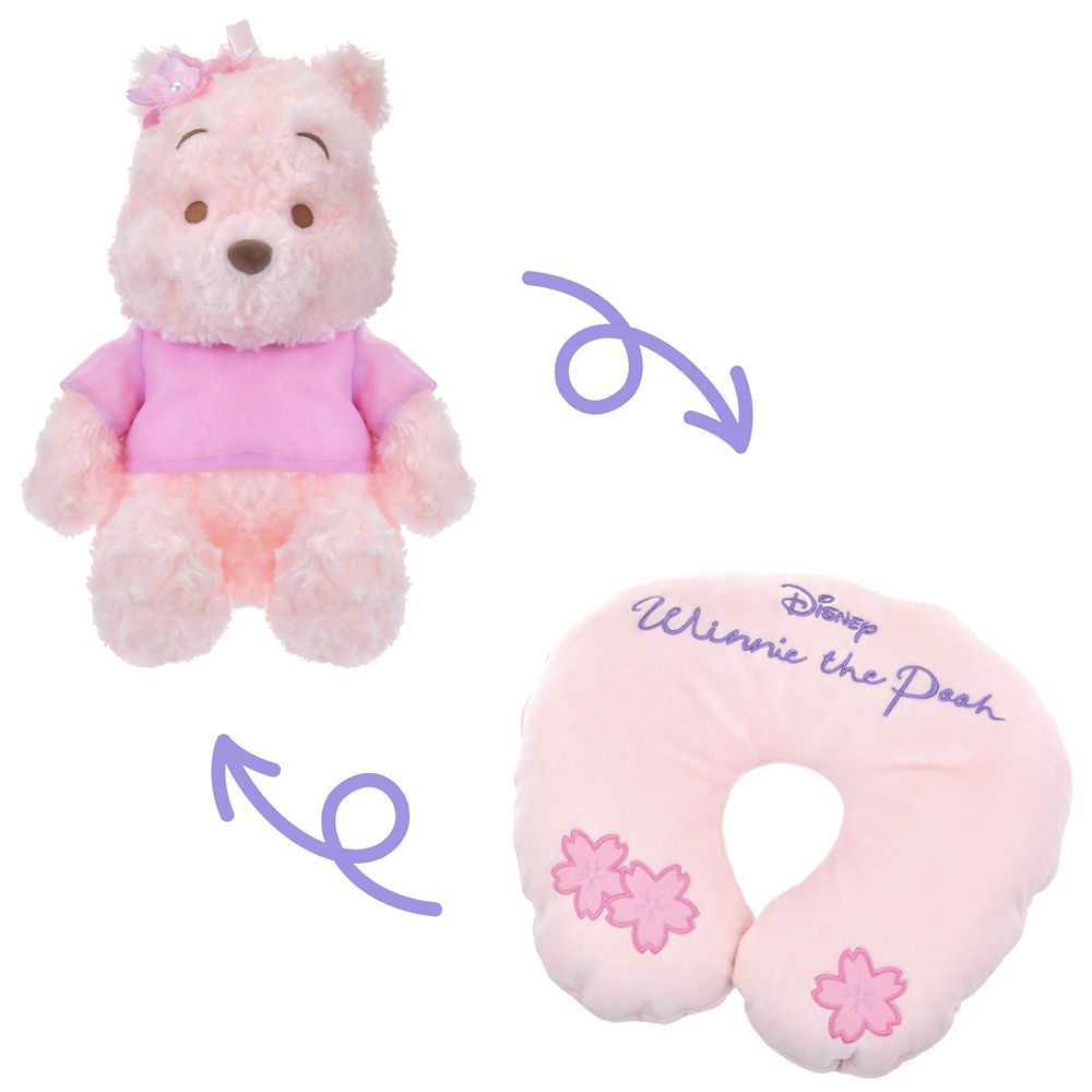 Winnie the Pooh Neck Pillow Plush Doll SAKURA Disney Store Japan 2025