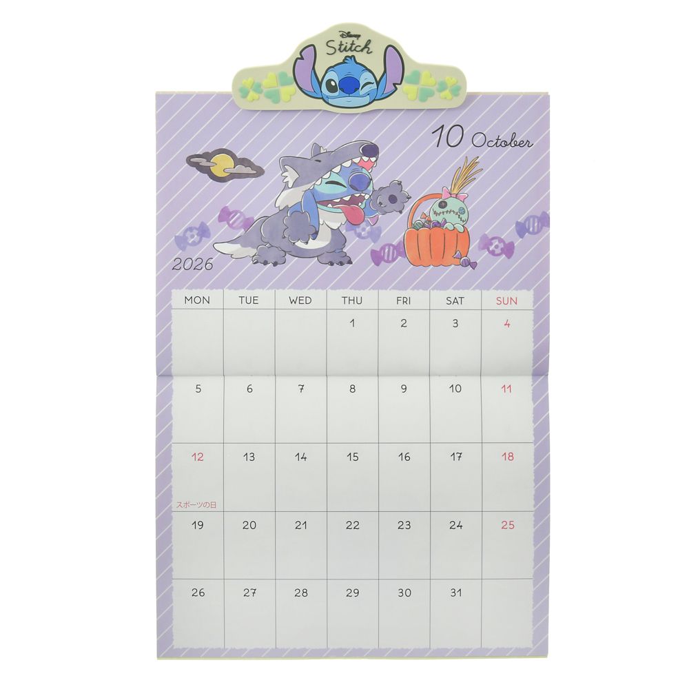 Stitch & Scrump Wall Calendar with Clip 2026 Disney Store Japan