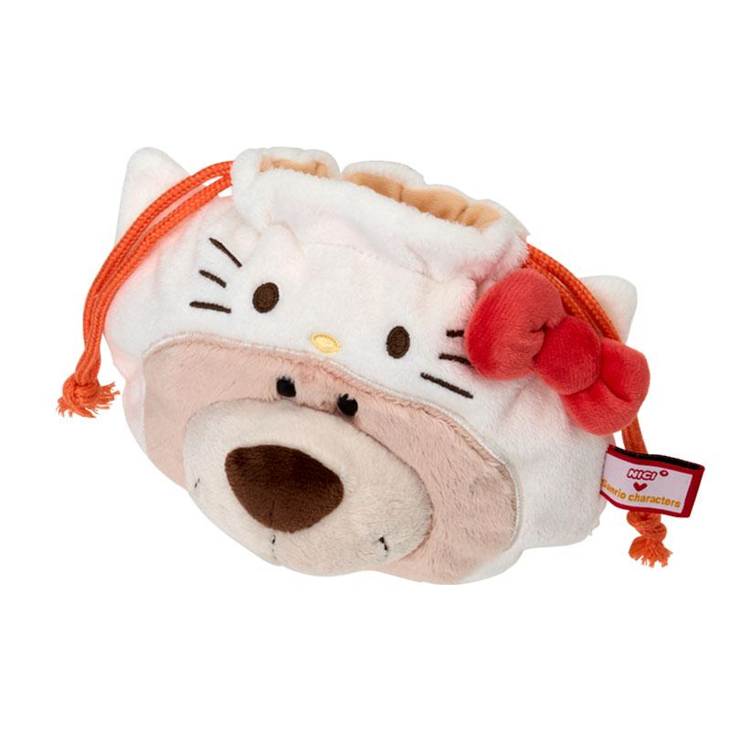 Love Bear Hello Kitty Plush Pouch Face NICI Sanrio Japan 2025