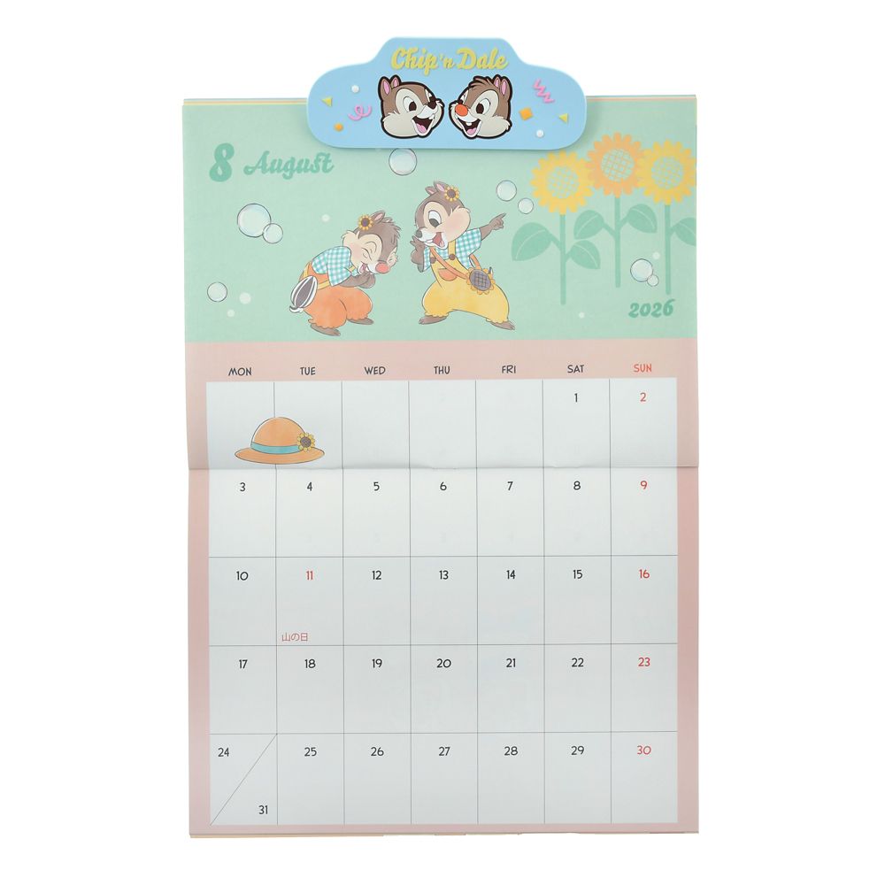 Chip & Dale Wall Calendar 2026 with Clip Disney Store Japan
