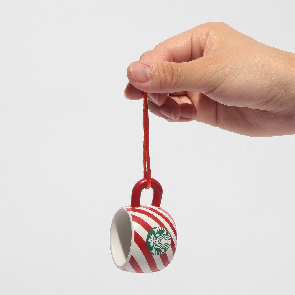 Starbucks Japan Holiday 2024 Ornament Mug Candy Cane Christmas