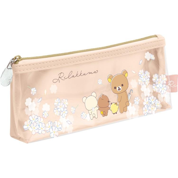 Rilakkuma Pen Case Pencil Pouch Pink Beige Rain then Sunny San-X Japan 2025