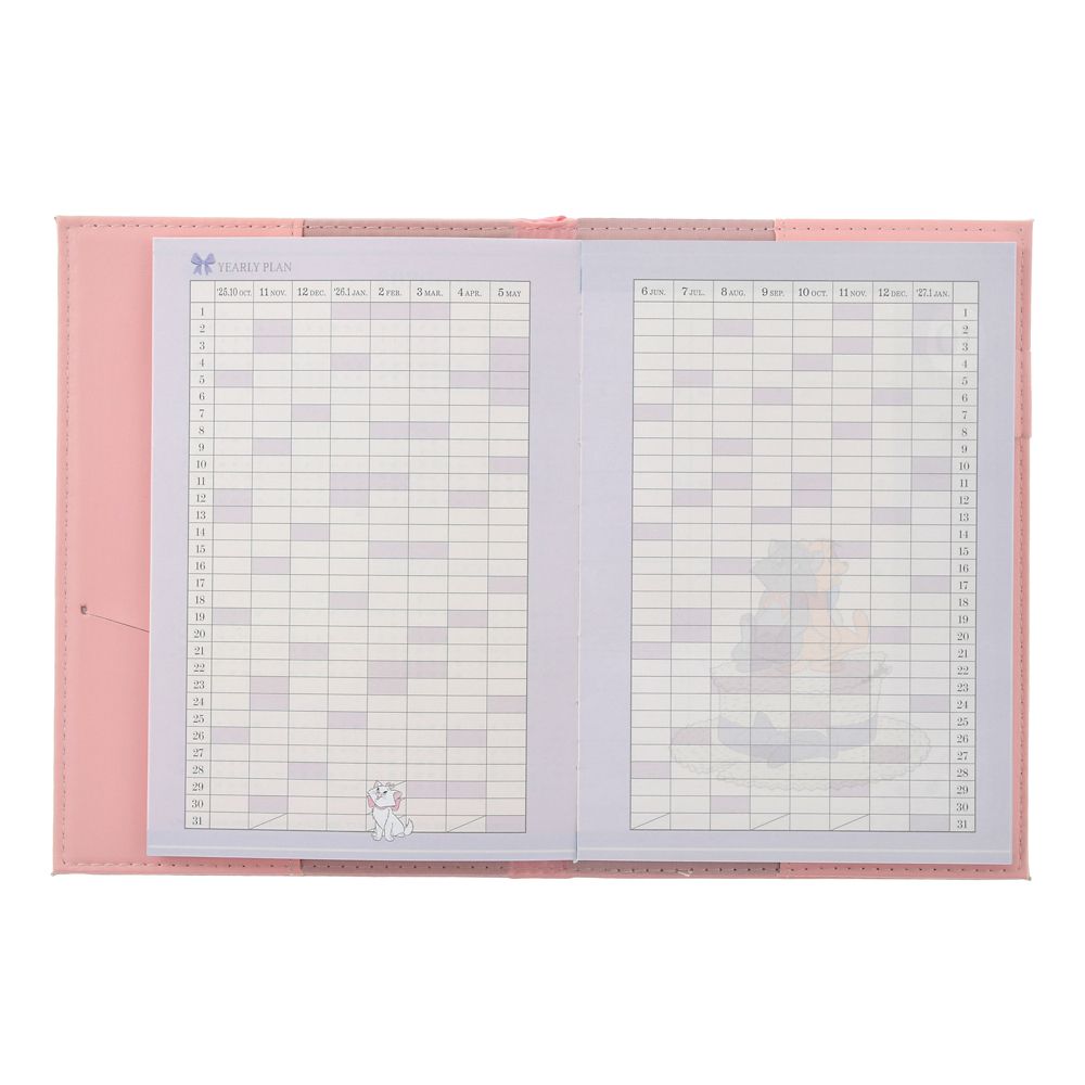 The Aristocats 2026 Schedule Book B6 Weekly Metallic Disney Store Japan