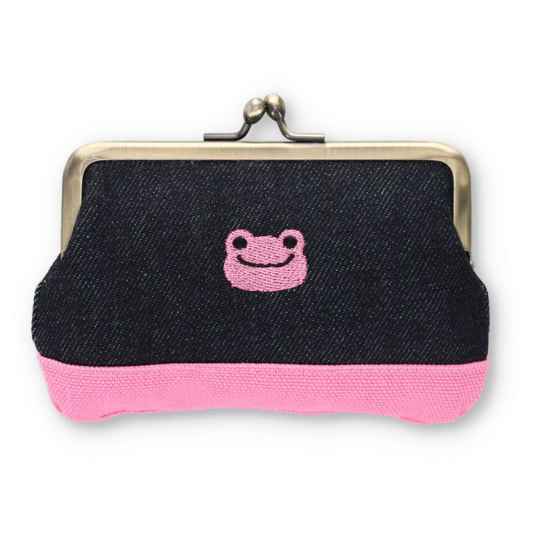 Pickles the Frog Okayama Denim Clasp Pouch Pink Japan 2024