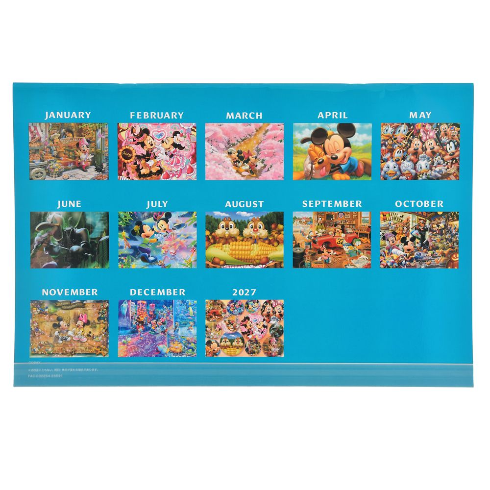 Mickey Minnie Chip Dale Donald Goofy Wall Calendar 2026 Disney Store Japan 2025