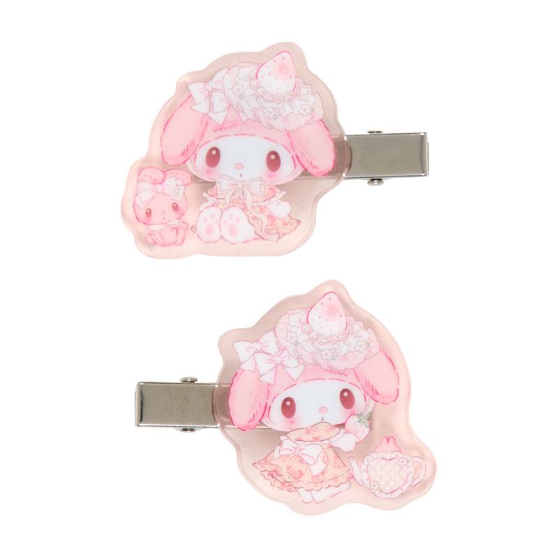 My Melody Acrylic Hair Clip White Strawberry Tea Time Sanrio Japan 2025