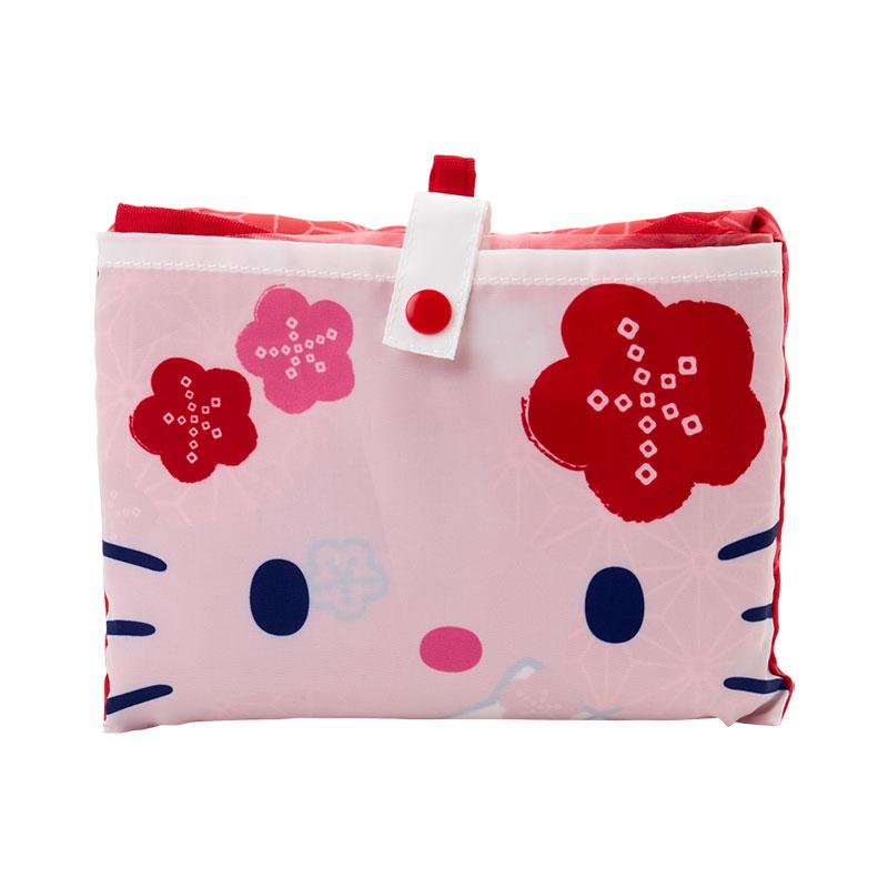 Hello Kitty Eco Shopping Tote Bag Japanese Pattern Red Sanrio