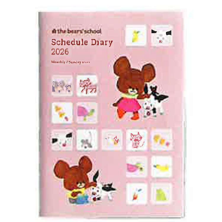 the bears' school 2026 Schedule Book B6 Monthly Friends Pink Japan