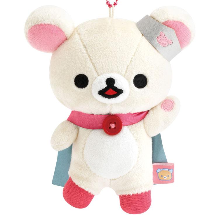 Korilakkuma Strawberry Hero Plush Keychain Gaming Rilakkuma San-X Japan 2025