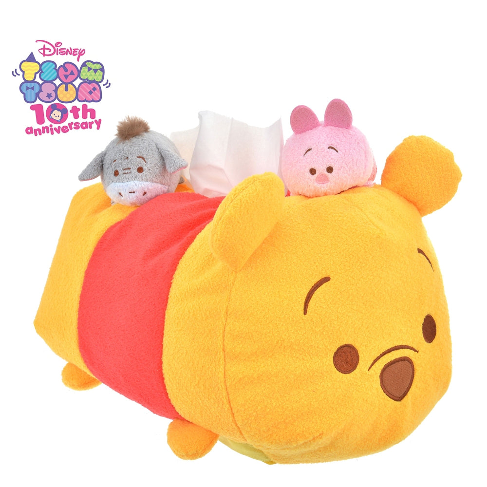 Winnie the Pooh Eeyore Piglet Tsum Tsum Plush Tissue Box Cover Disney Japan