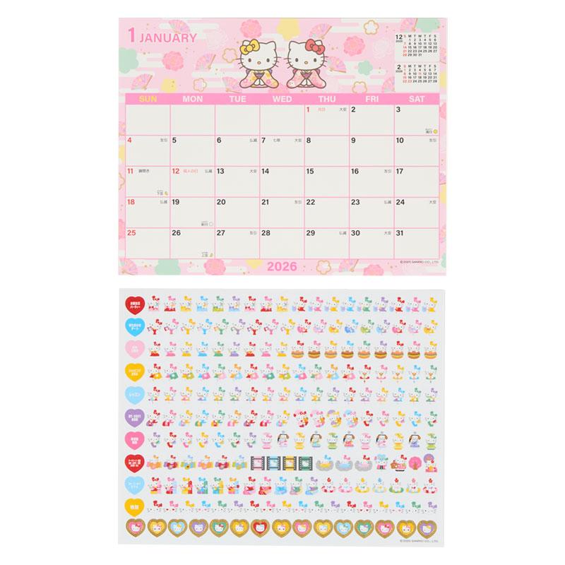 Hello Kitty Sheet Calendar 2026 Sanrio Japan