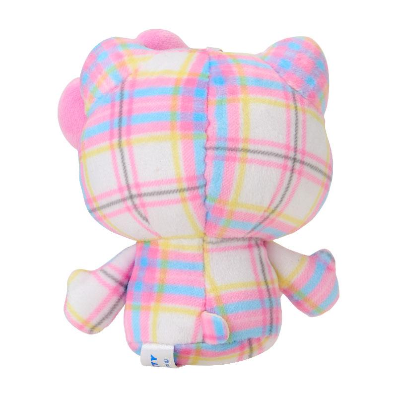 Hello Kitty Plush Keychain Tartan Plaid White Sanrio Japan 2025