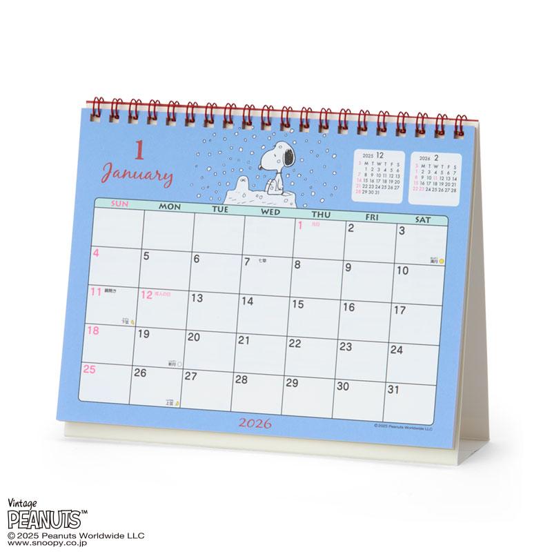 PEANUTS Snoopy Ring Calendar Desktop 2026 Sanrio Japan