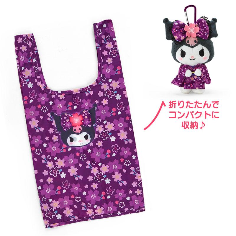 Kuromi Eco Shopping Tote Bag Plush Pouch Sakura Sanrio Japan 2024