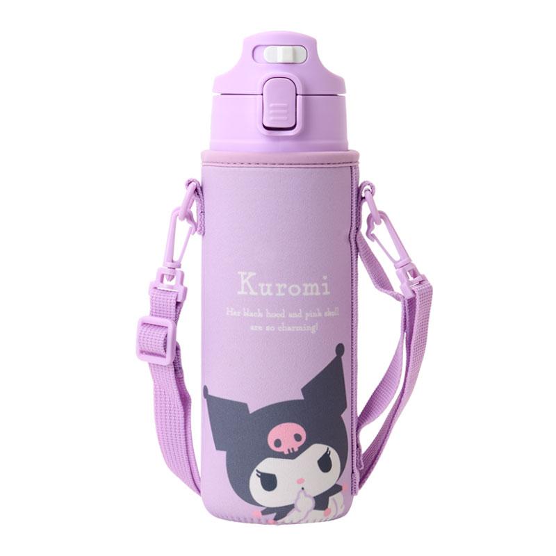 Kuromi Kids Stainless Bottle w/ Cover Strap Sanrio Japan 2024