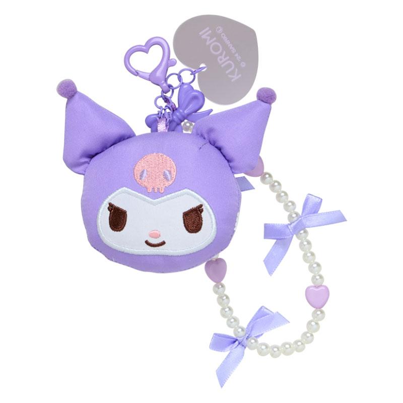 Kuromi Plush Mascot Beaded Strap Cushion Ribbon Sanrio Japan 2024