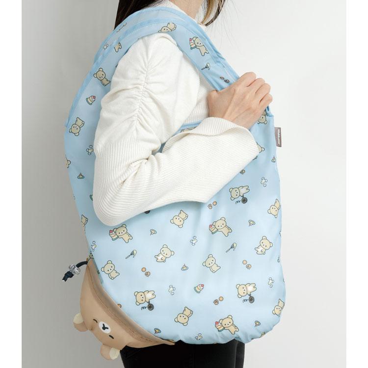 Rilakkuma Eco Shopping Tote Bag ecoron Blue San-X Japan 2025