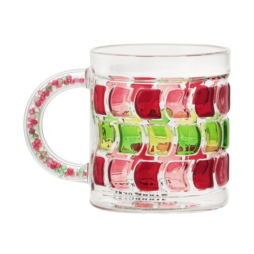 Starbucks Japan Holiday 2024 Bead Handle Glass Mug Cup 370ml Christmas