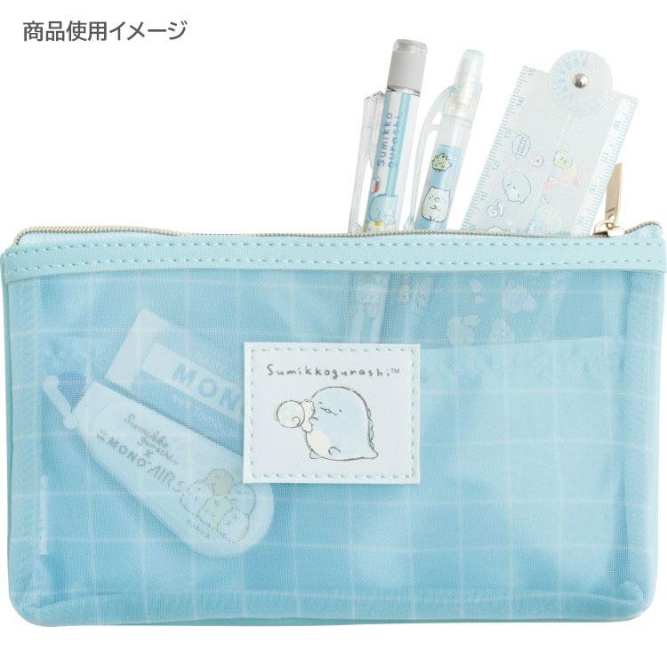 Sumikko Gurashi Tokage Lizard Mesh Pen Case Pencil Pouch Blue San-X Japan 2025