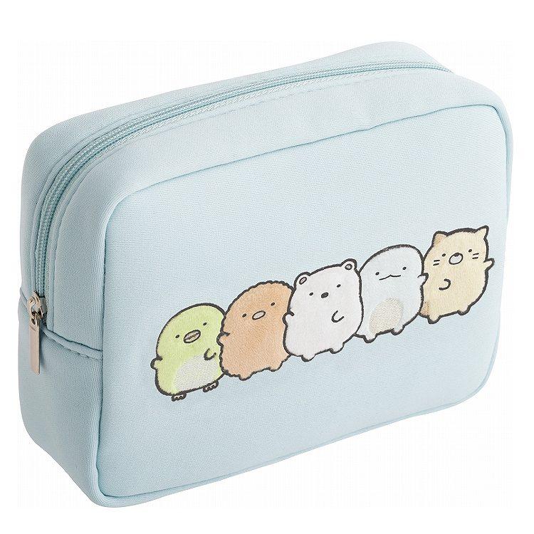 Sumikko Gurashi Square Pouch Applique Blue Okiniiri San-X Japan 2025