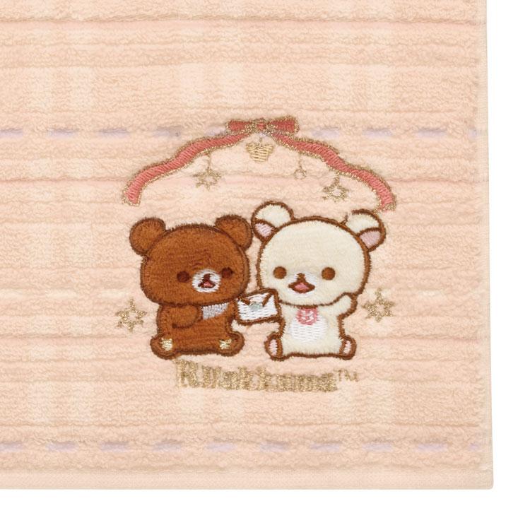 Chairoikoguma & Korilakkuma Hand Towel Pink Lovely House San-X Japan 2024