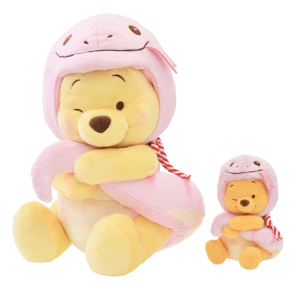 Winnie the Pooh Plush Doll M Pink ETO 2025 Disney Store Japan New Year Snake