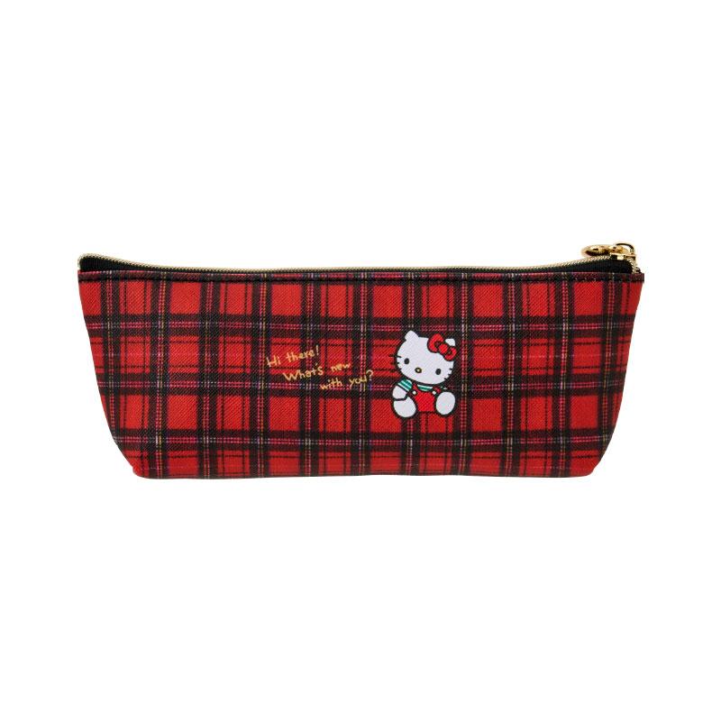 Hello Kitty Pen Case Pencil Pouch Plaid Retro Cute Sanrio Japan 2025