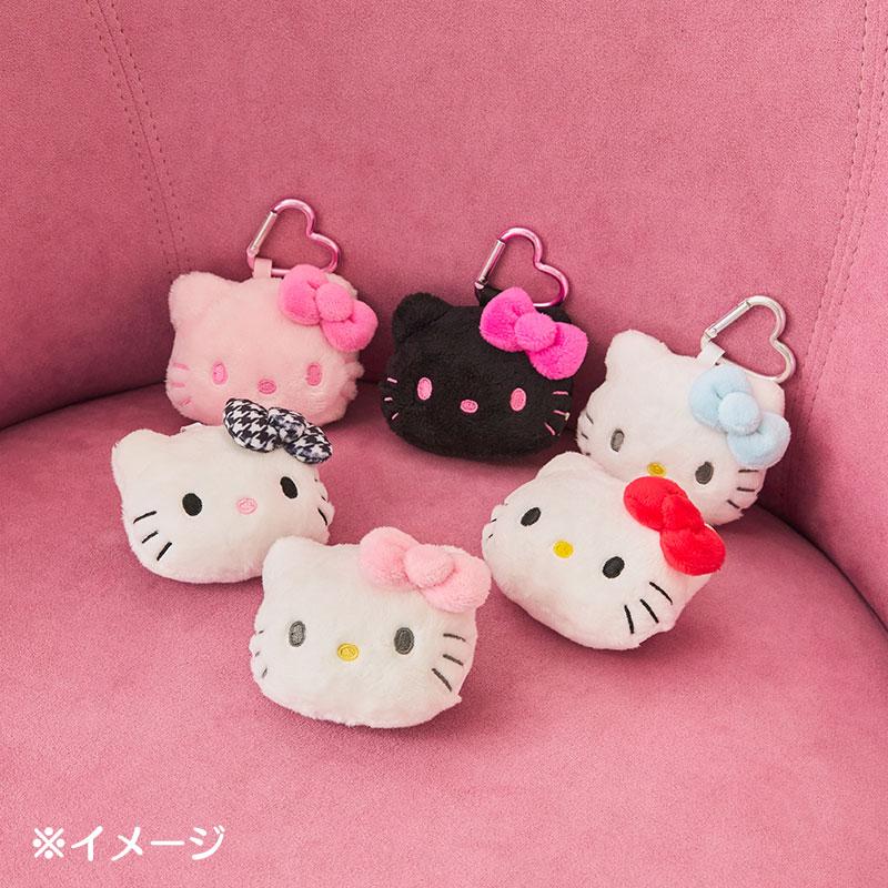 I Love Hello Kitty Plush Mascot Holder Keychain Face Shape Pink Sanrio Japan