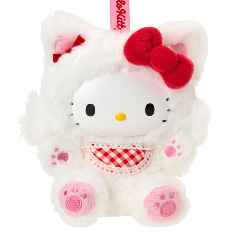Hello Kitty Plush Keychain Fur Face Cat White Sanrio Japan 2025