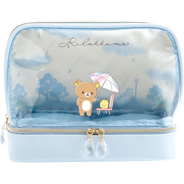 Rilakkuma Clear Pen Case Pencil Pouch Rain then Sunny San-X Japan 2025