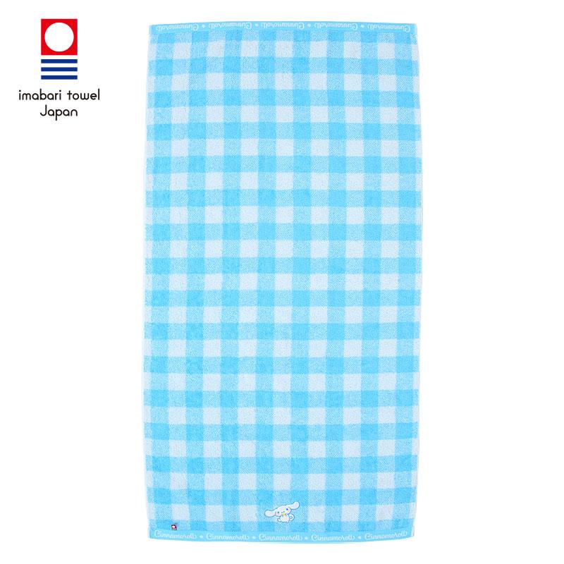 Cinnamoroll Bath Towel Plaid Blue Imabari Sanrio Japan 2025