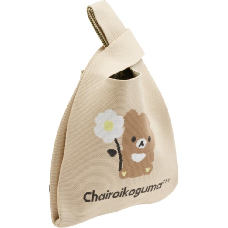 Chairoikoguma Knit Bag Beige BASIC RILAKKUMA Flower San-X Japan 2025