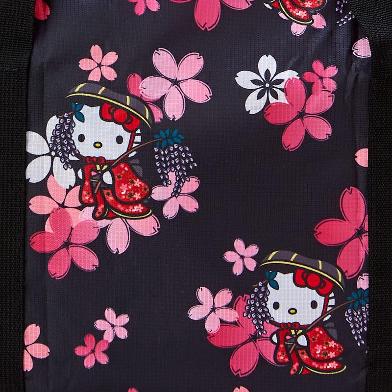 Hello Kitty Foldable Carry-On Bag Black Sanrio Japan 2024 Sakura Kimono