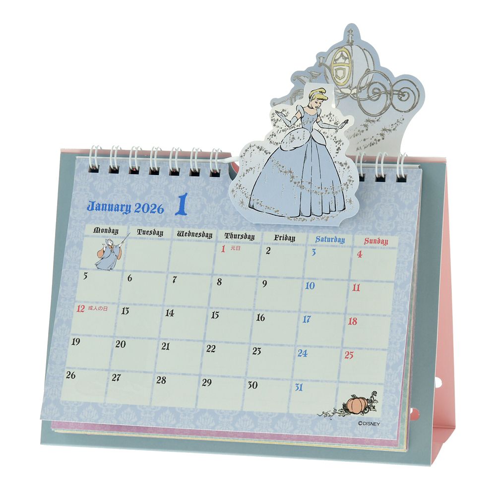Disney Princess Calendar Desktop 2026 Pop Up Metallic Disney Store Japan
