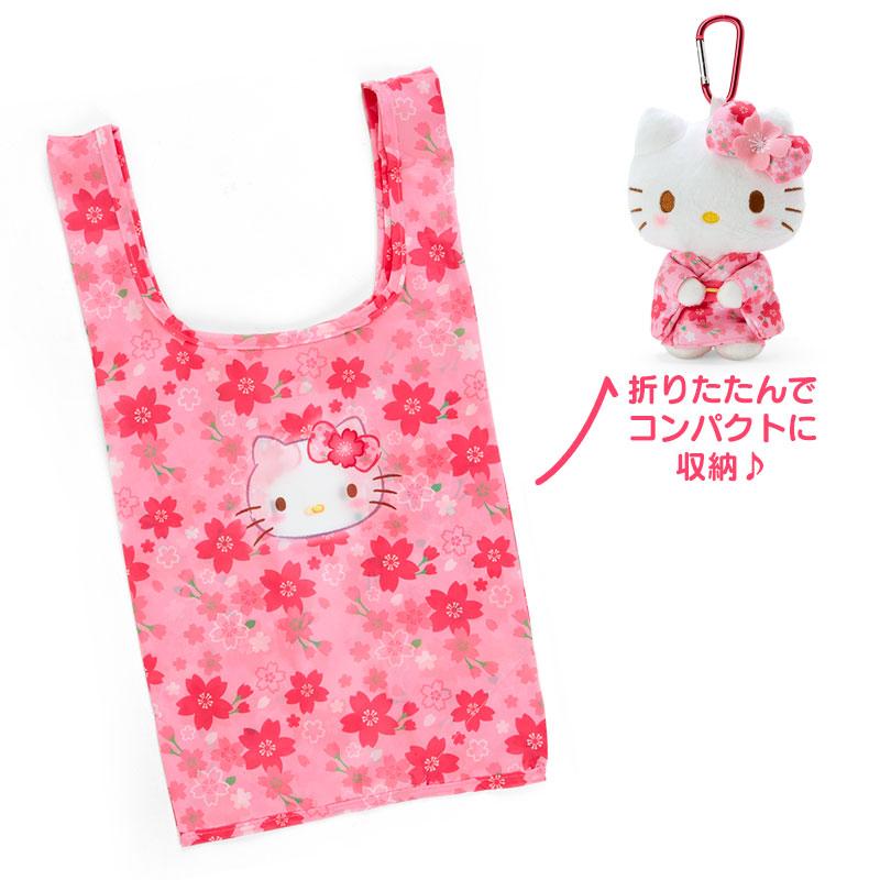 Hello Kitty Eco Shopping Tote Bag Plush Pouch Kimono Sakura Sanrio Japan 2024